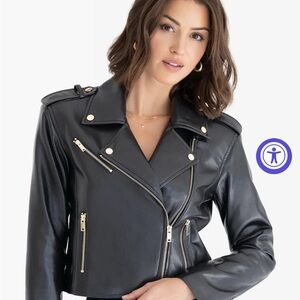 Women's Black vegan Leather Jacket
